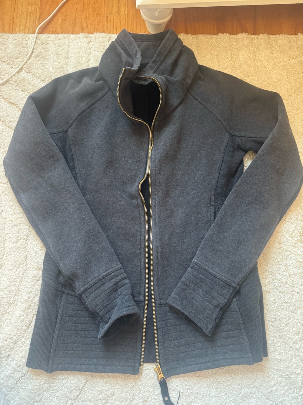 Women's Dark Gray Lululemon Vintage Zip-Front Bomber Jacket